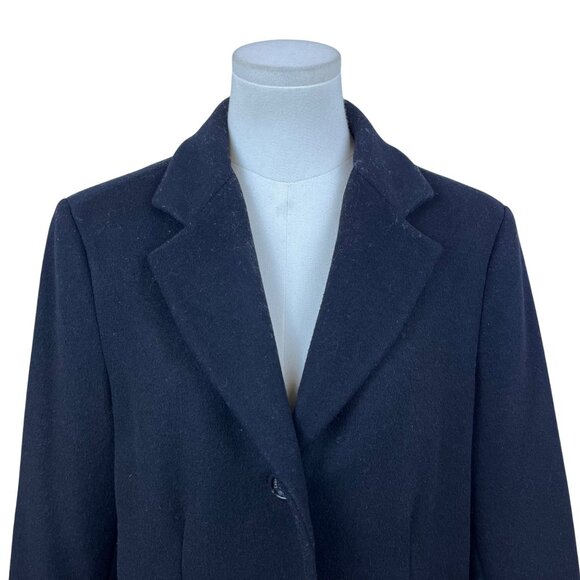 Ralph Lauren Women’s Black Wool-Blend Coat 3-Button Long Sleeve Size 12 - Picture 4 of 8